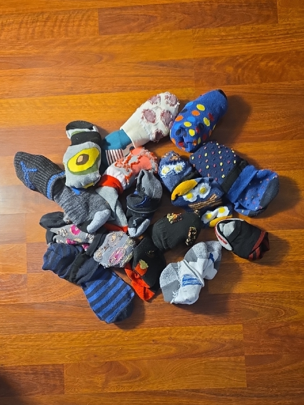 Bundle of Mixed Colorful Crew Socks - Assorted Patterns